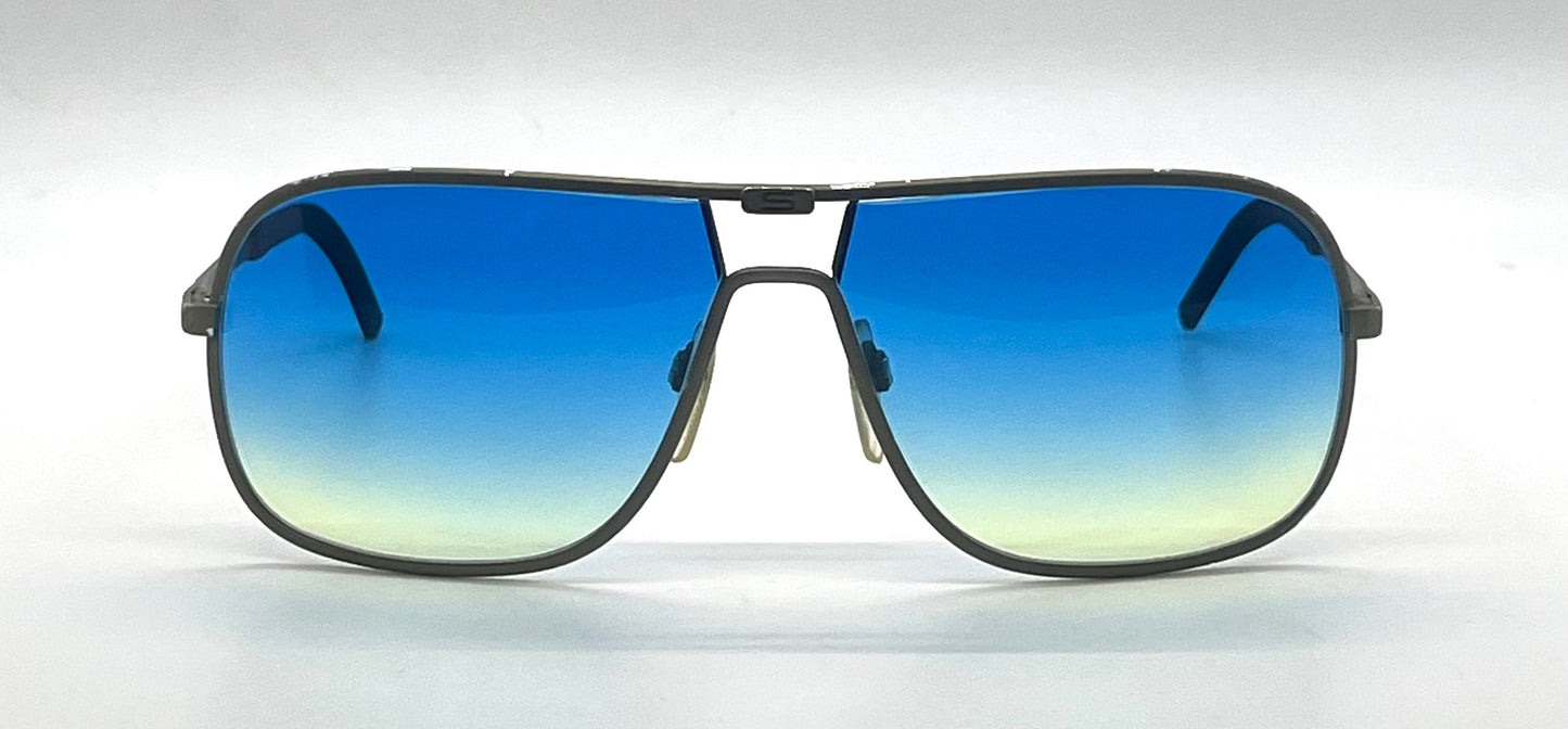 Silhouette M 8500 Vintage Navigator Sunglasses-New Custom Blue Gradient Lenses