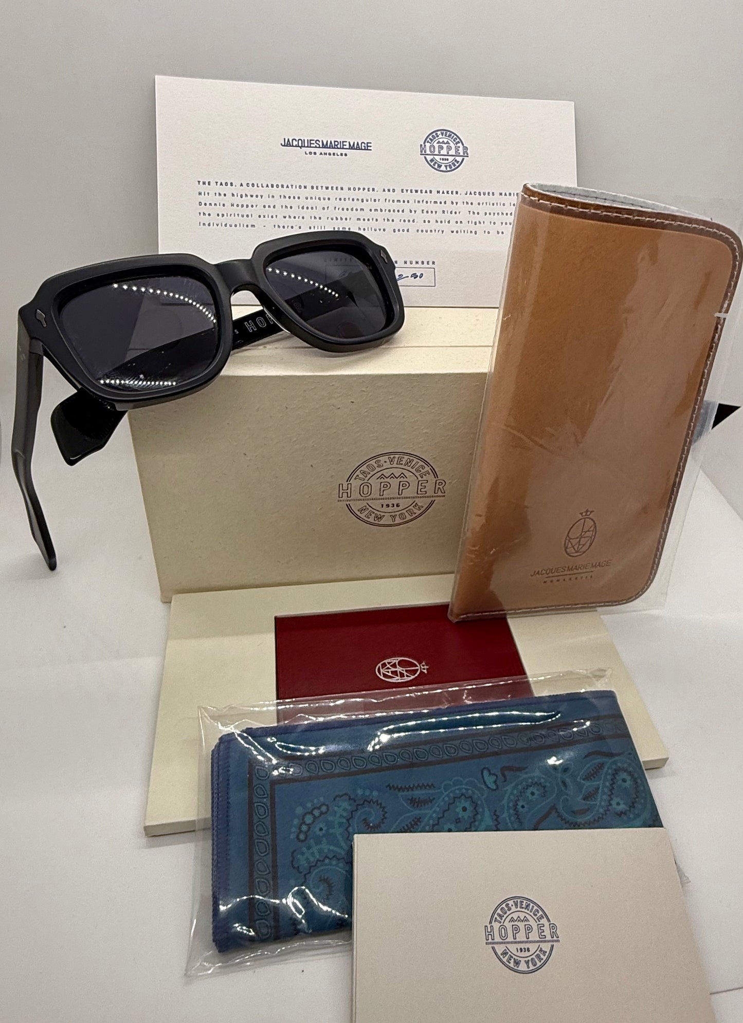 Jacques Marie Mage TAOS HOPPER in VADER Sunglasses-Ltd 250-FULL KIT-Unworn-Rare