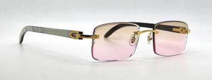 Cartier CT0046O Gold/White Horn Buffs-New Custom Transition Lenses-Full Kit