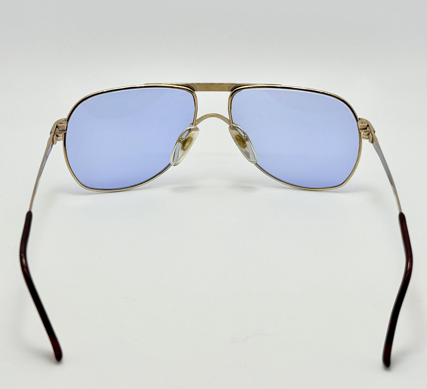 Vintage New/Deadstock Christian Dior 2553 41 Gold Plated Sunglasses with Custom Sky Blue Day/Night Lenses