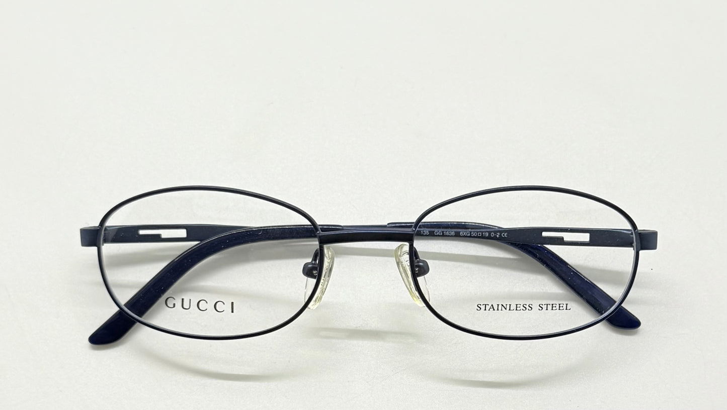GUCCI GG1636 6XG-Blue Oval Optical Frames VINTAGE-Unworn-50mm