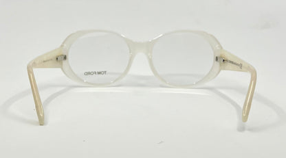Tom Ford TF5246 024 Ivory Pearl Oval Eyeglasses 53-17-140 Italy Deadstock