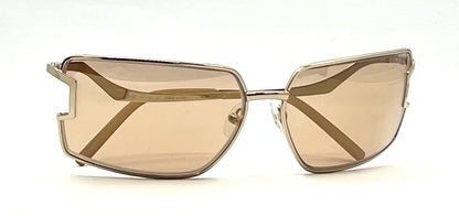 Basile 2135-Vintage Sunglasses 63mm Gold Italy Oversized Geometric Frame