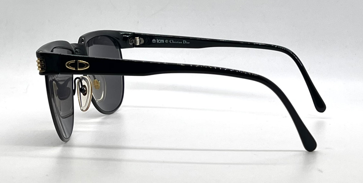 Christian Dior 2393-Vintage Black Gold Browline Sunglasses-Original/Full Kit-Germany