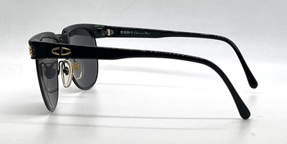 Christian Dior 2393-Vintage Black Gold Browline Sunglasses-Original/Full Kit-Germany