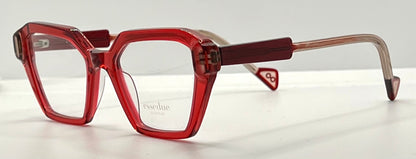 Esse Due ORTI Red Geometric Acetate Eyeglasses 53mm – Handmade in Italy – New Unworn
