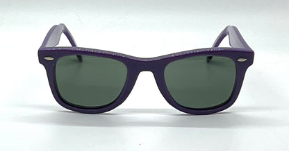 Vintage Handmade USA Purple Acetate Sunglasses Original B&L Green Lenses NOS