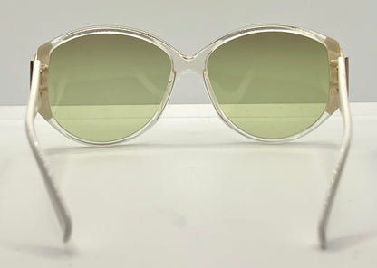 Silhouette M1192 White Crystal Vintage Sunglasses w/New Brown/Green Gradient Custom Lenses-Unworn