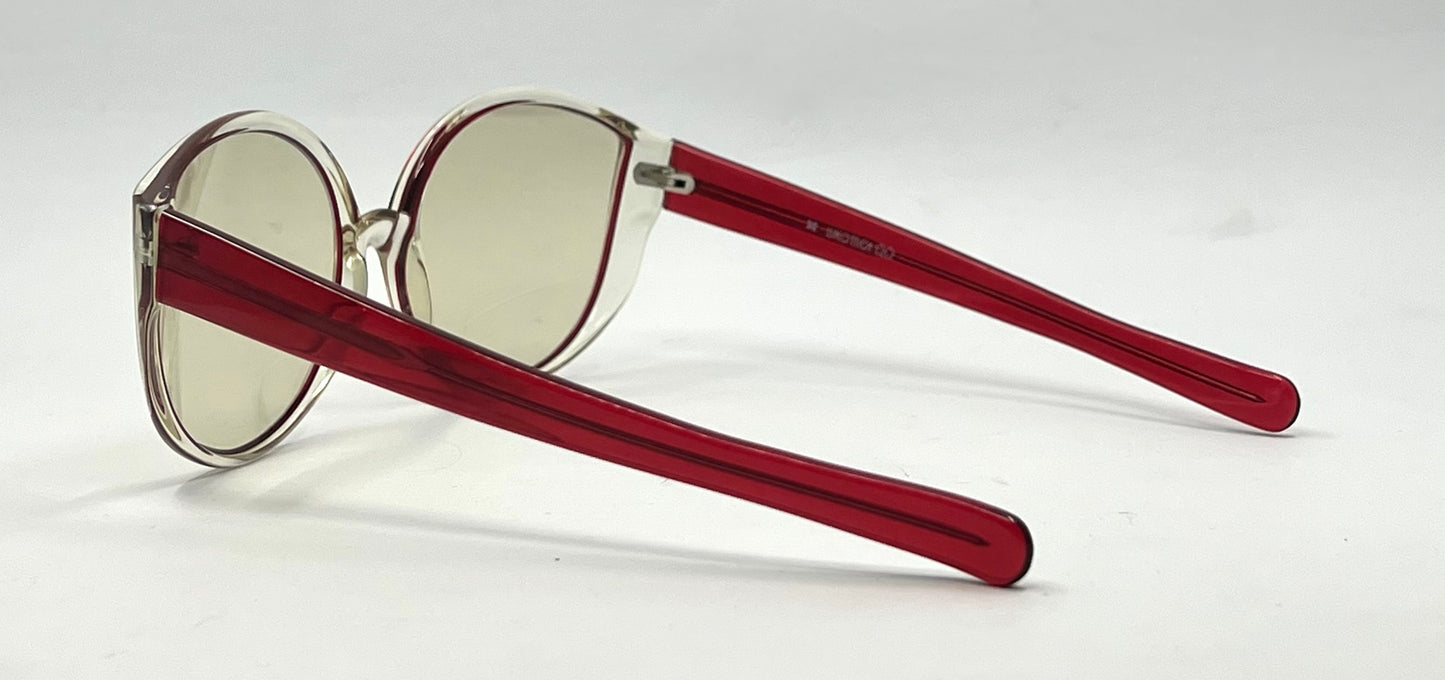 Luxottica Clear Red VINTAGE Sunglasses Unworn-w/New Custom Day/Night Lenses