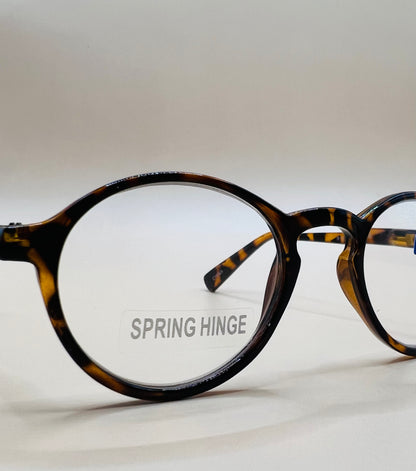 Brand new rounded readers.  Aspheric lenses & spring hinges.  No brand - Great Price