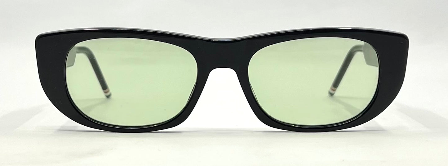 Thom Browne TBX417-53-01 Black Sunglasses-New Day/Night Green Custom Lenses-Unworn