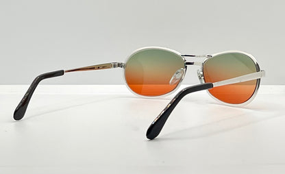 NOS SUZY GILT Vintage Silver Aviator Sunglasses w/New, Custom Sunset Fade Gradient Lenses