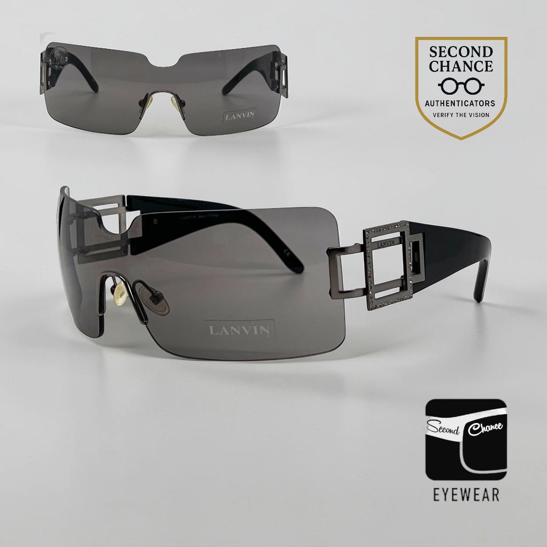 Lanvin LV 2135 C03-Vintage Shield Sunglasses France Unworn Y2K
