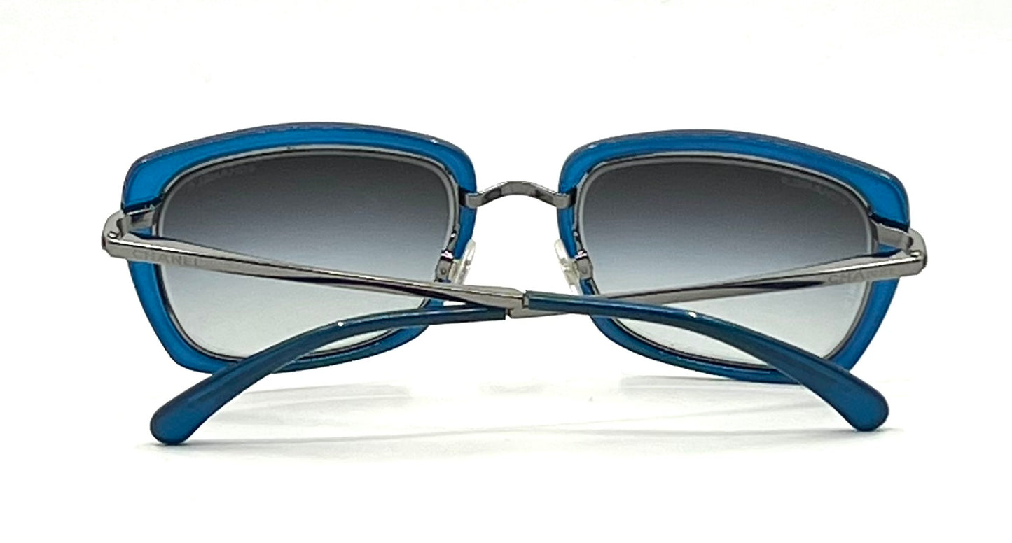 CHANEL 4203 Blue Sunglasses-Y2K VINTAGE Deadstock w/ Case & Cloth-Italy