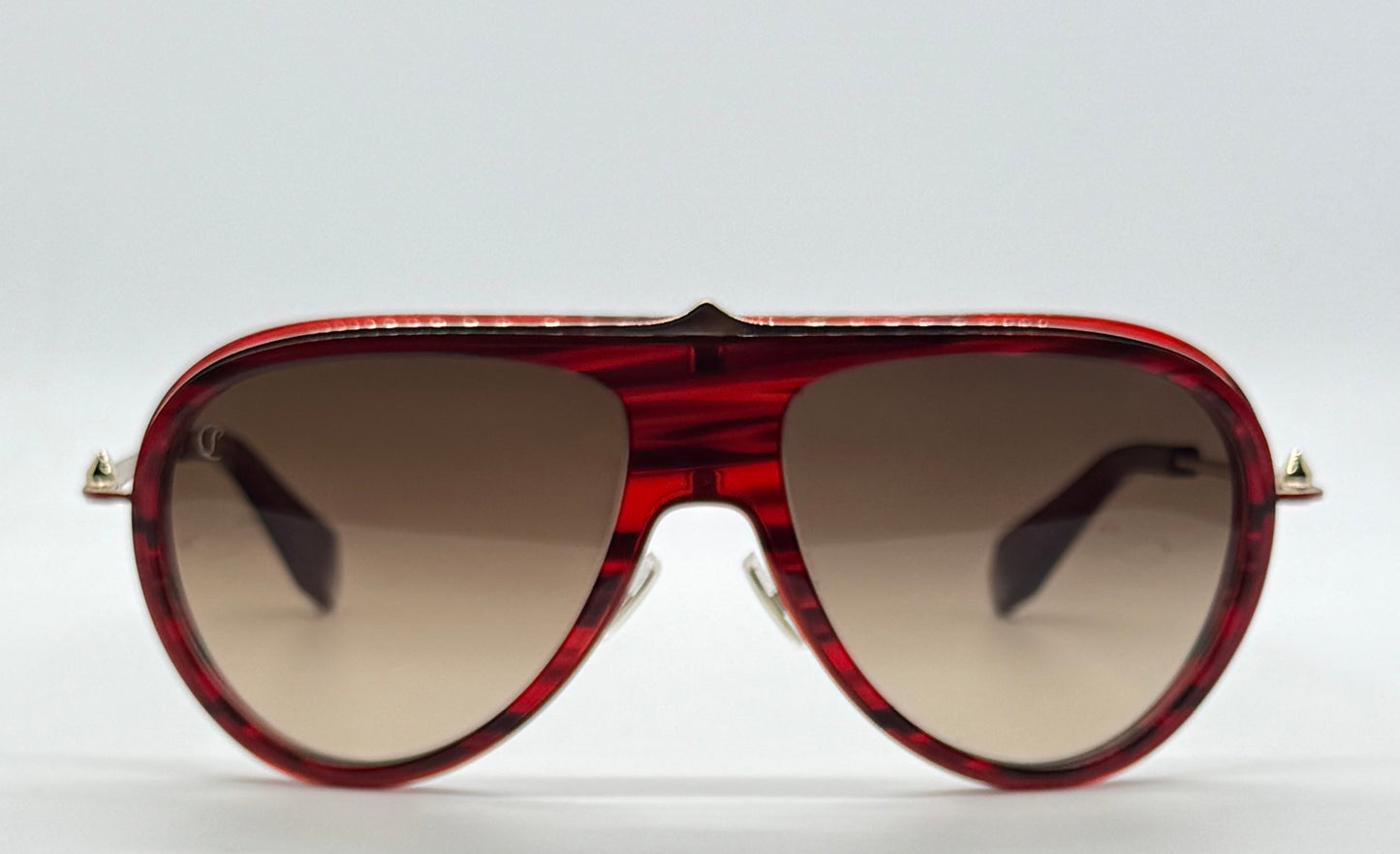 Christian Louboutin Sunglasses-LB0004 68F Red/Gold-61mm-Zeiss Lenses-New/Unworn-Italy