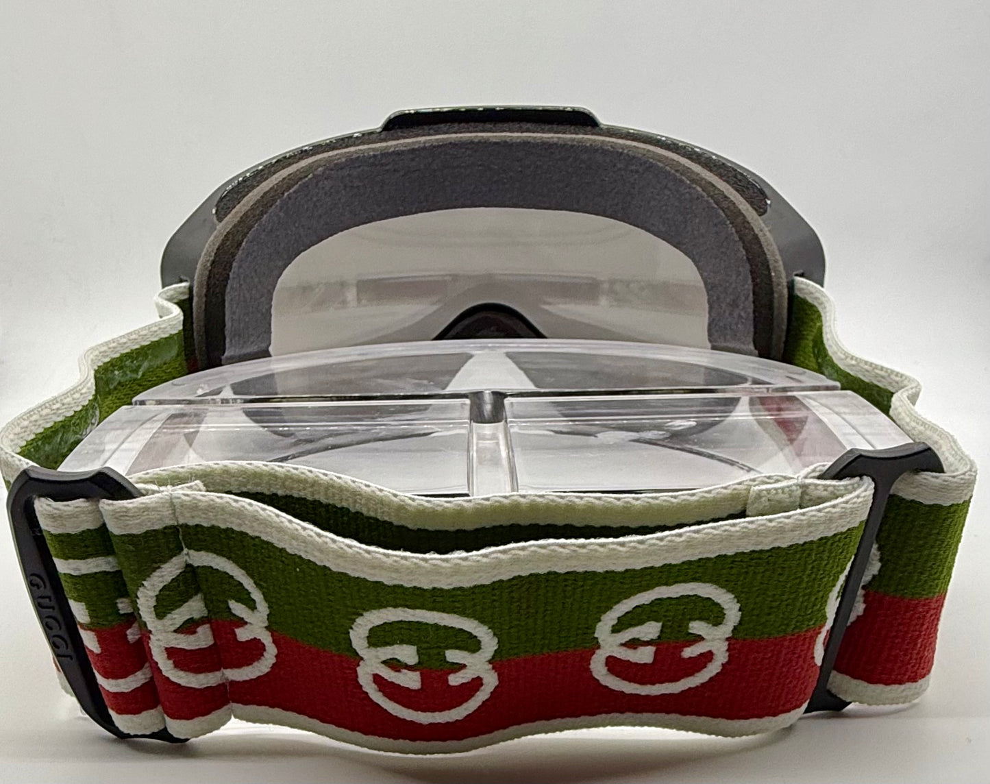 Gucci Web Stripe Ski Goggles-Black GG Logo-Deadstock Full KitaAlpine Capsule-Rare