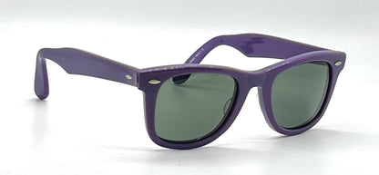 Vintage Handmade USA Purple Acetate Sunglasses Original B&L Green Lenses NOS
