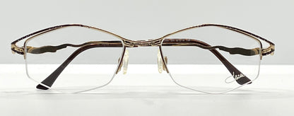 CAZAL 446 COL. 225 Vintage Eyeglass Frame-Made in Germany-Gold & Bronze Wire Semi-Rimless