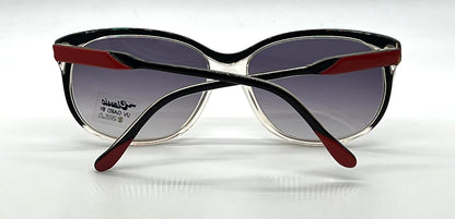 Elegante Mademoiselle V Vintage Sunglasses-Red/Black Unworn/NOS-France