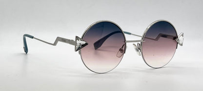Fendi FF 0243/S RAINBOW Crystal Round Sunglasses Blue Pink Gradient Unworn Italy