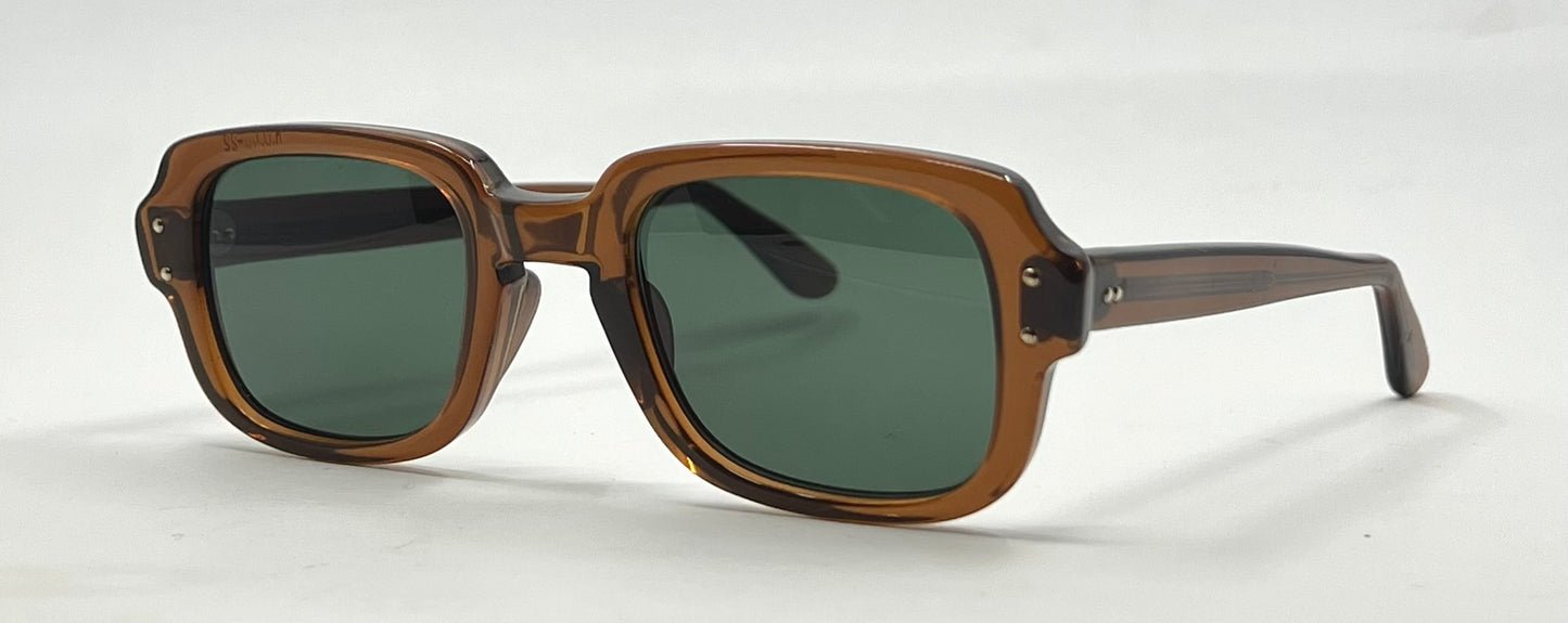 USS BCG 46-24 Vintage Military Frame-New Solid Green Second Chance Customs Lenses