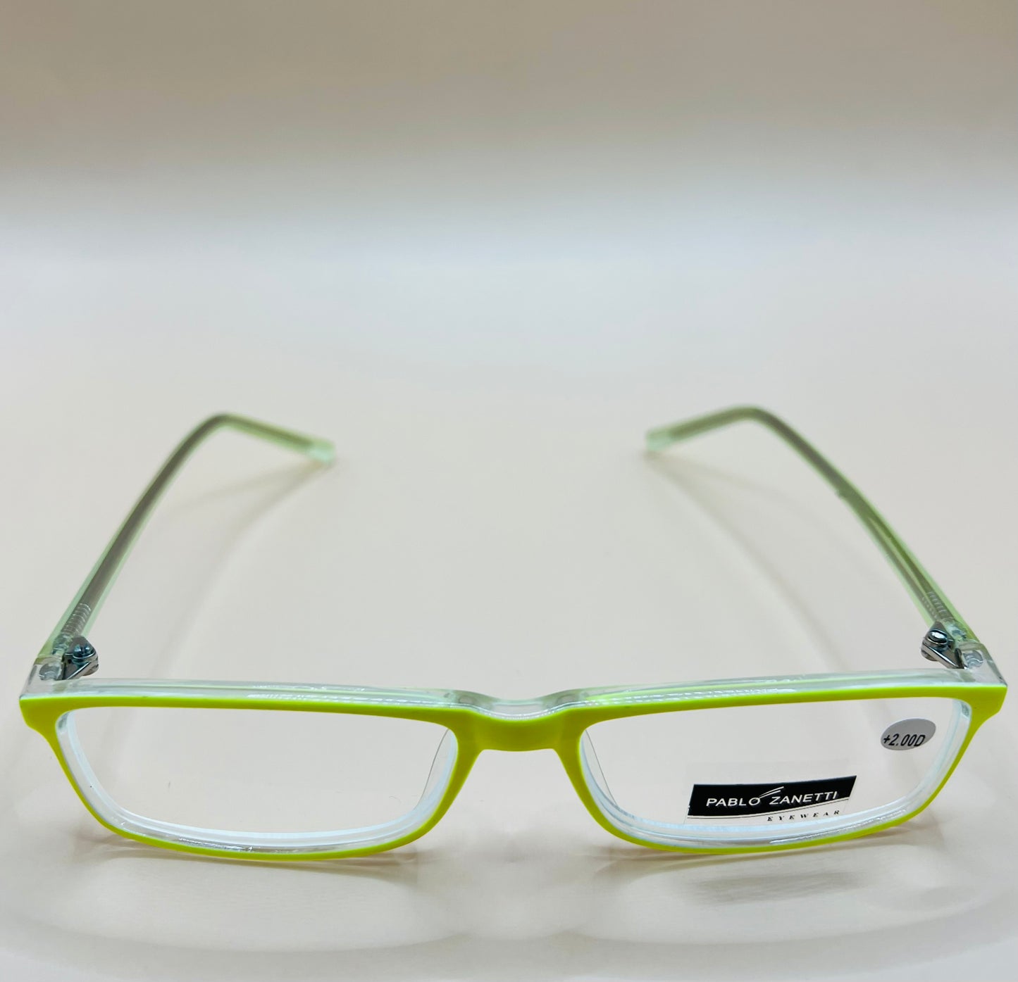 PABLO ZANETTI  GEOMETRIC NARROW READERS.  COMES IN THREE VIBRANT COLORS & VARIOUS MAGNIFICATION