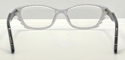 Menizzi MA3026 COL.01 Eyeglasses – Clear Textured / Black Temples – 50mm