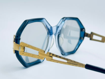 Vintage 1970s Pathway Hexagonal Blue Frame-Gold Temples-w/New Custom Berko’s Designs Lenses