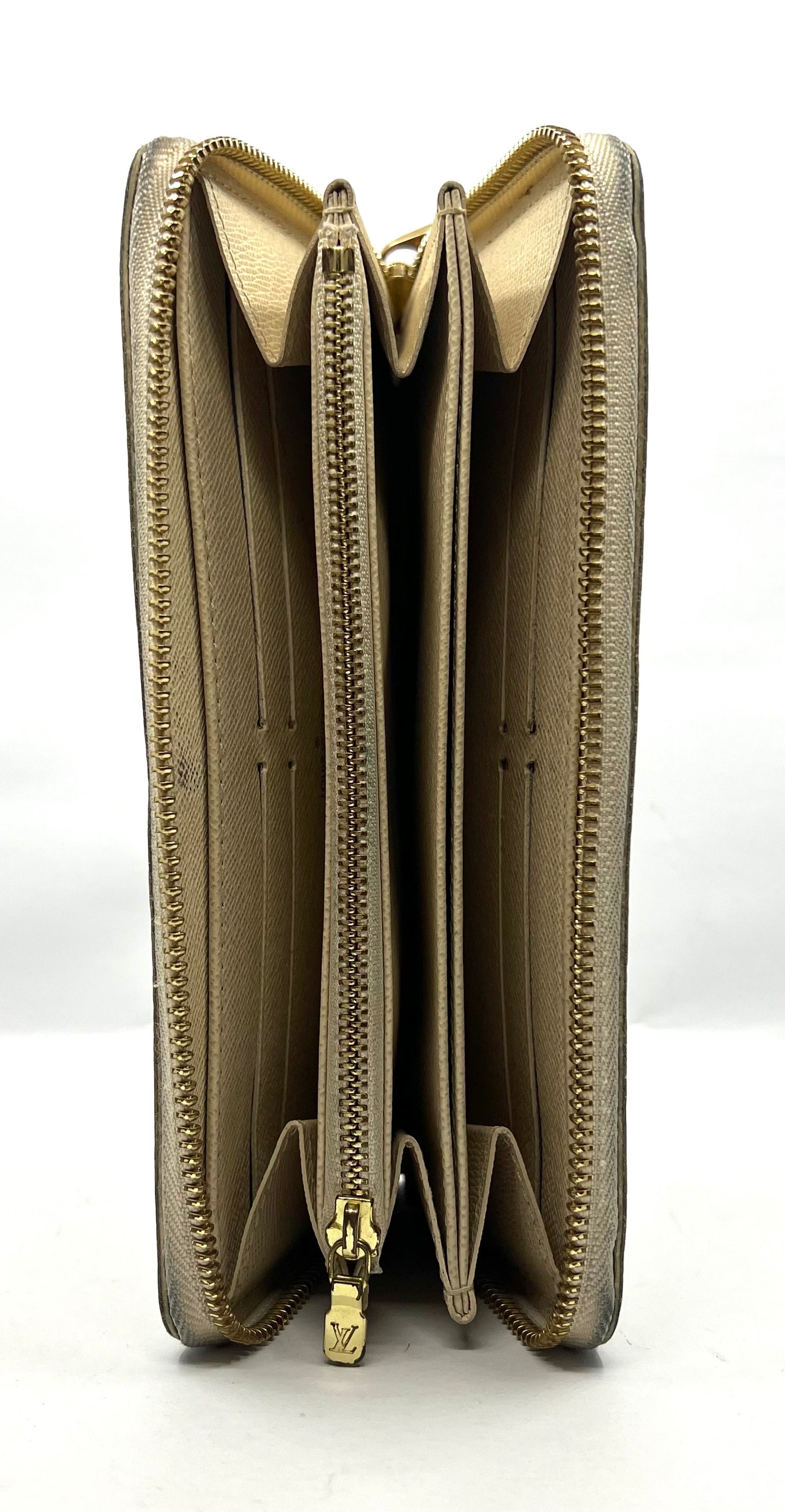 Louis Vuitton Damier Azur Long Zip Wallet Zippy Authentic Made in Spain