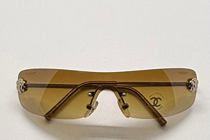 CHANEL 4086 C.125/73 Silver Shield Rimless Sunglasses – Vintage Deadstock – Made in Italy