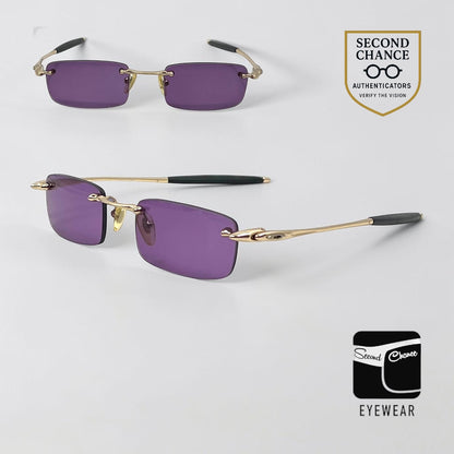 Oakley “Spike Jacar” 11-812 Rimless Sunglasses-New Purple Custom Lenses-Japan