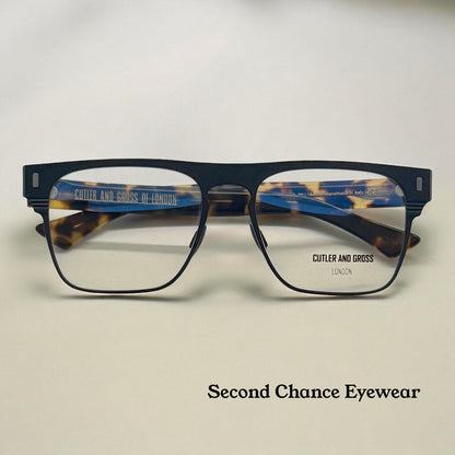 Cutler and Gross CGOP1366-03-Matte Black/Tortoise-56mm-Handmade in Italy-Full Kit