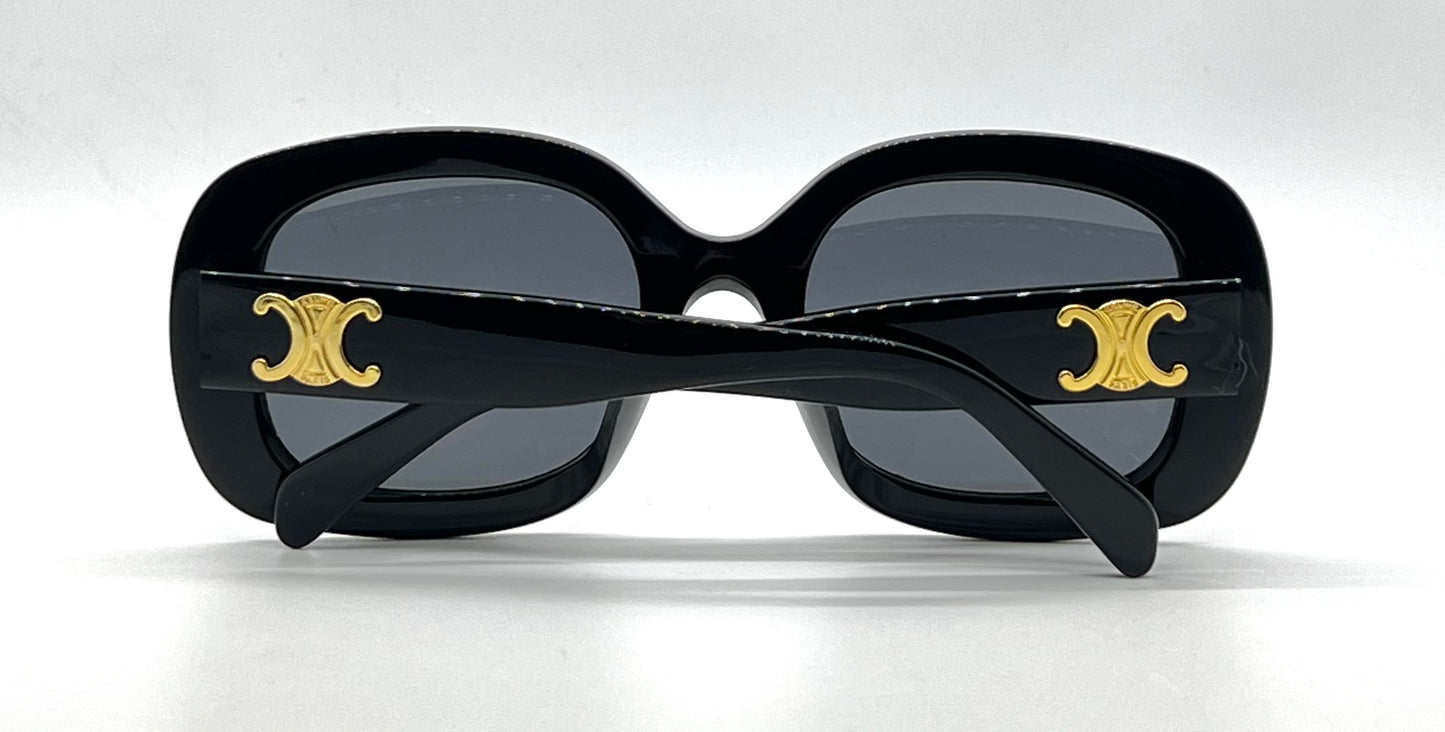 CELINE Triomphe CL40262U 01A Black Gold Sunglasses Deadstock Full Kit