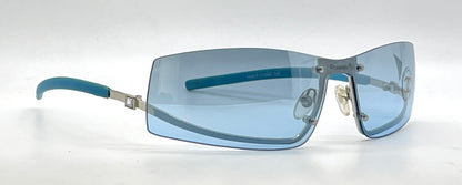 Chanel 4066-B Vintage Y2K Blue Shield Sunglasses Unworn Original Made in Italy