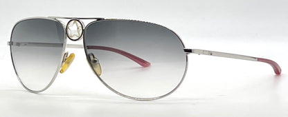 Christian Dior Hippy 1-Silver Star Aviator-Y2K Vintage Sunglasses-Unworn-Italy