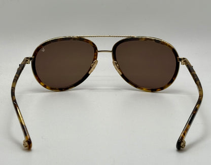 Brand New Philippe V No. 2 Classic Aviator Sunglasses – Gold-Tone & Havana with Essilor Brown HD Lenses