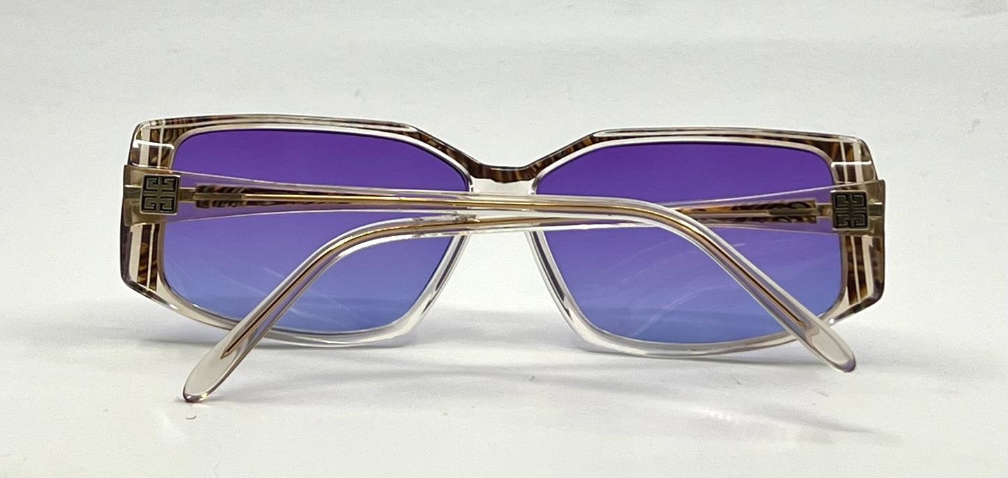 Givenchy Paris 857 Vintage Sunglasses-New Violet Gradient Custom Lenses-UNWORN