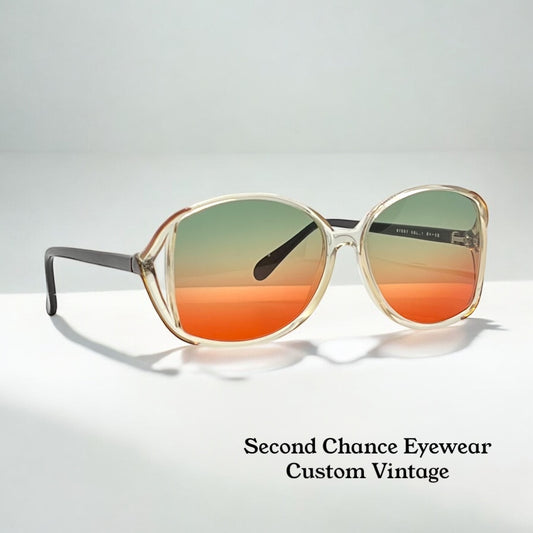 Sergio Valente SV207 Vintage Sunglasses w/New, Custom Tri-Gradient Lenses-Rare 80s Deadstock