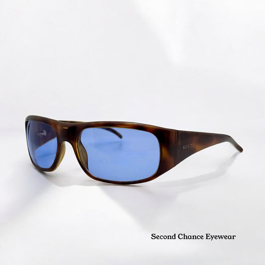 Gucci GG 1430/S Sunglasses Retro-Inspired Luxury w/Brand New, Custom Sky Blue Lenses