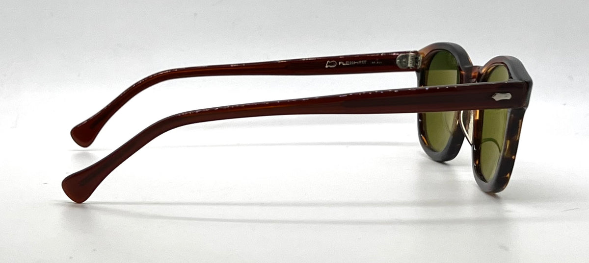American Optical Vintage Hinge Wellington Tortoise-New Custom Green Lens Sunglasses