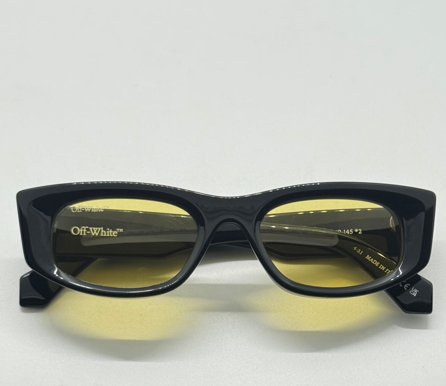 Off-White™ OERI090 1018 Sunglasses Black/Yellow Rare-New/Unworn-Full Kit Italy-51mm