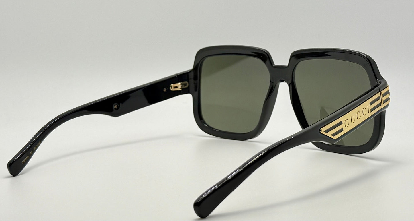 Brand New Gucci GG0979S 001 Black/Gold Sunglasses – Luxurious Statement Piece