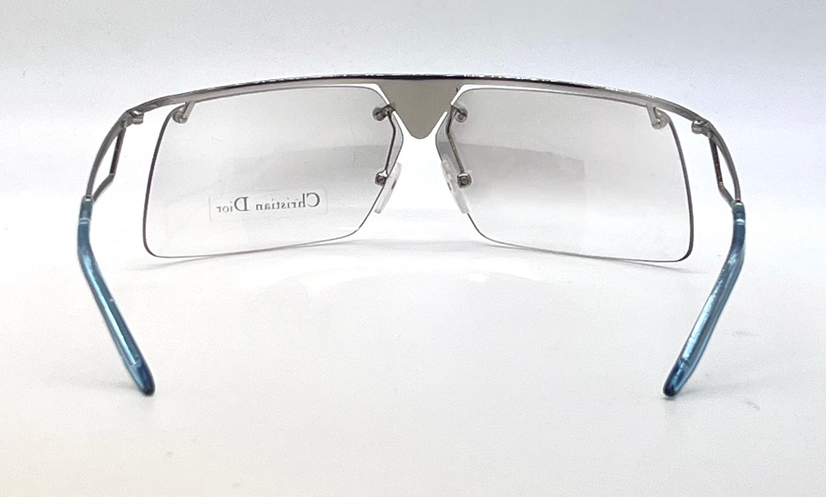 Dior Clubbing/S Vintage Y2K Vintage Silver/Blue Sunglasses-Unworn-Rare Italy