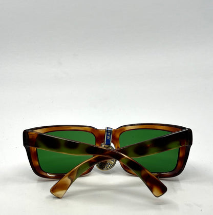 Nilsol Italy-Vintage Sunglasses-Tortoise Acetate W|Org. Green Lenses-Unworn