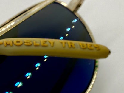 Mosley Tribes Aviatrix-Vintage Sunglasses-Gold Frame-Polarized Lenses-Full Kit