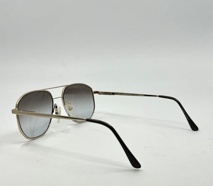 Studio 123-R-Flex Gold Vintage Aviator Sunglasses w/New Grey Gradient Custom Lenses-Deadstock