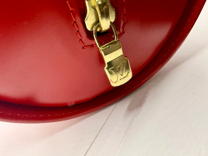 Louis Vuitton Red Epi Leather Barrel Handbag Papillon Made in France Authentic