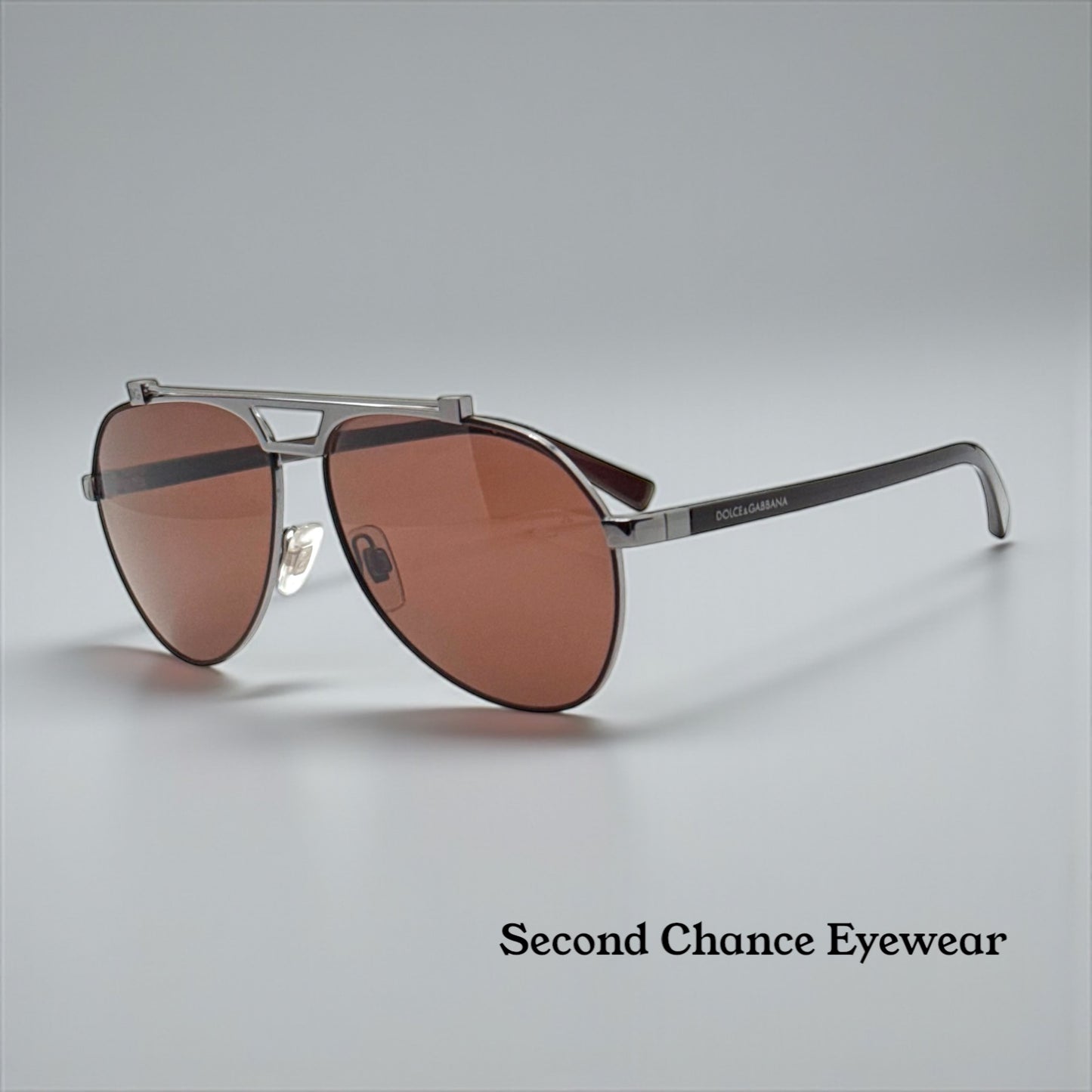 Dolce & Gabbana DG2149 1315/73 61mm-Gunmetal Brown Aviator-Sunglasses-Italy-Full Kit