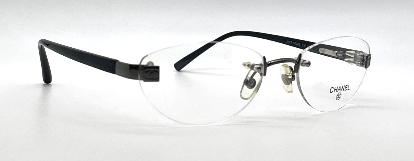 Chanel 2027 GN Rimless VINTAGE Eyeglasses Unworn/Y2K Italy 54-18