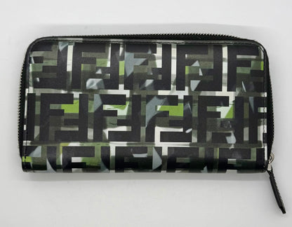 FENDI FF LOGO CAMO ZIP-AROUND WALLET / LONG CLUTCH – NEW / UNUSED